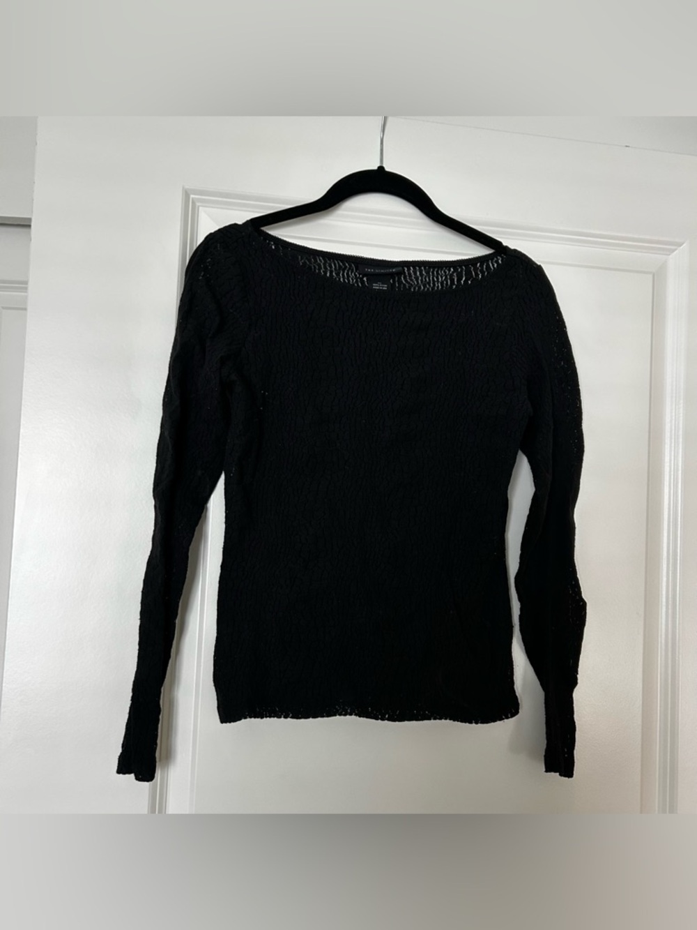 Black The Limited long sleeve mesh stretchy layering top medium